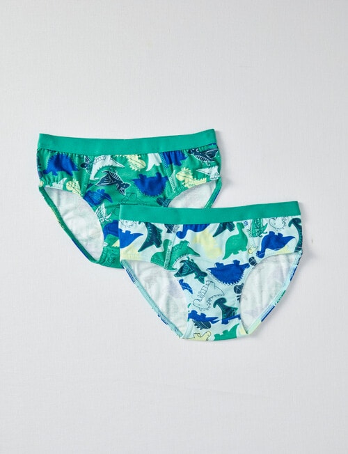 Blue Ink Dino Brief, 2-Pack, Green, 2-8 product photo