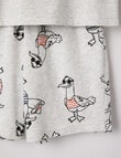 Sleep Mode Seagulls Short PJ Set, Grey Marle, 2-8 product photo View 03 S