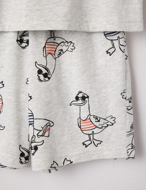 Sleep Mode Seagulls Short PJ Set, Grey Marle, 2-8 product photo View 03 L