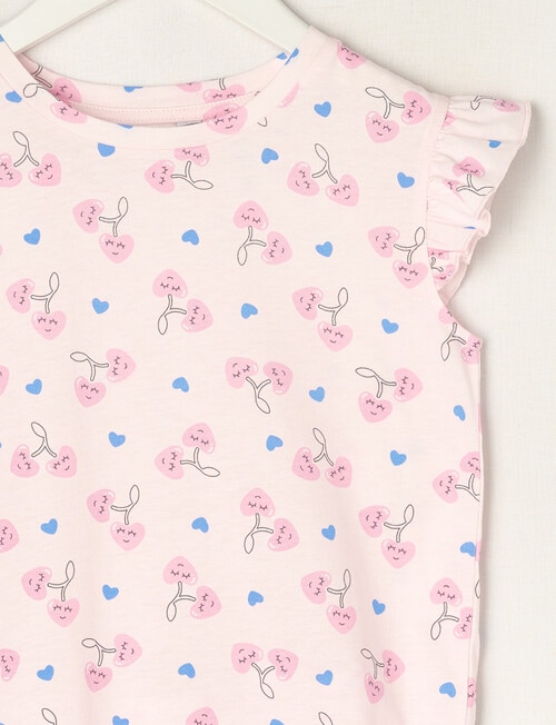 Sleep Mode Cherries Knit Short PJ Set, Barely Pink, 2-8 product photo View 02 L