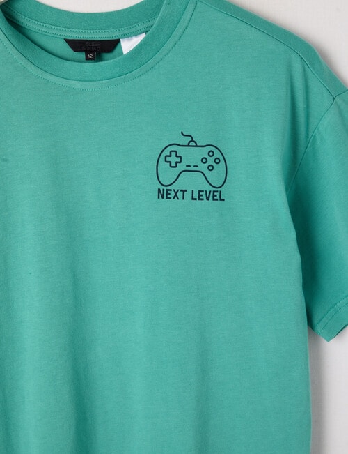 Sleep Squad Next Level Gamer Knit & Woven PJ Set, Aqua & Navy, 8-16 product photo View 02 L