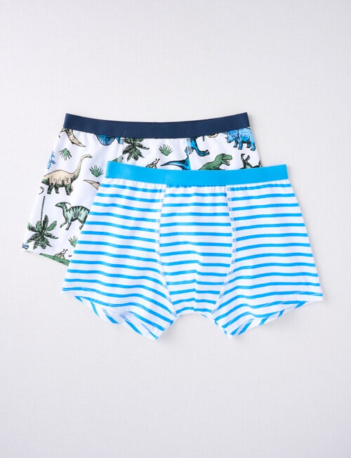 Blue Ink Dino Stripe Trunks, 2-Pack, Blue, 2-8 product photo