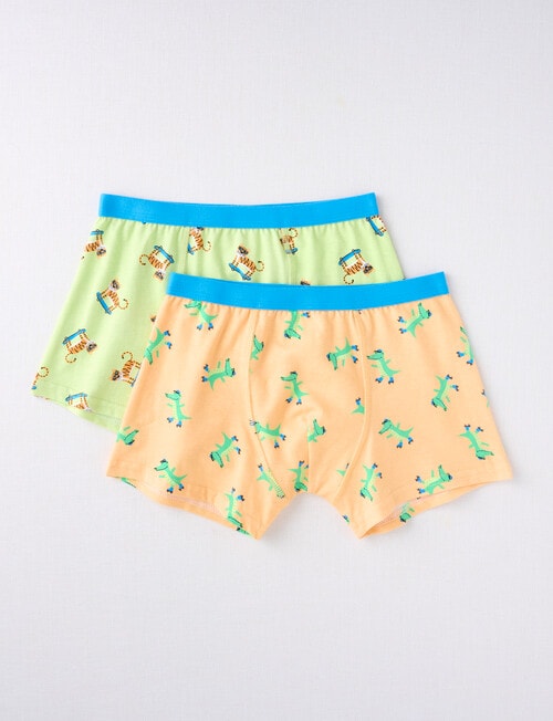 Blue Ink Tiger Croc Skate Trunks, 2-Pack, Green, 2-8 product photo
