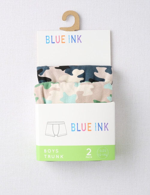 Blue Ink Camo Trunks, 2-Pack, Green & Grey, 2-16 product photo View 02 L