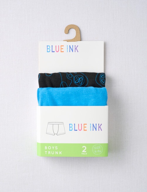 Blue Ink Gamer Trunks, 2-Pack, Blue & Black, 2-16 product photo View 02 L