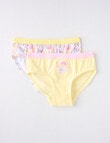 Blue Ink Fairy Floral Bikini Brief, 2-Pack, Yellow, 2-8 product photo