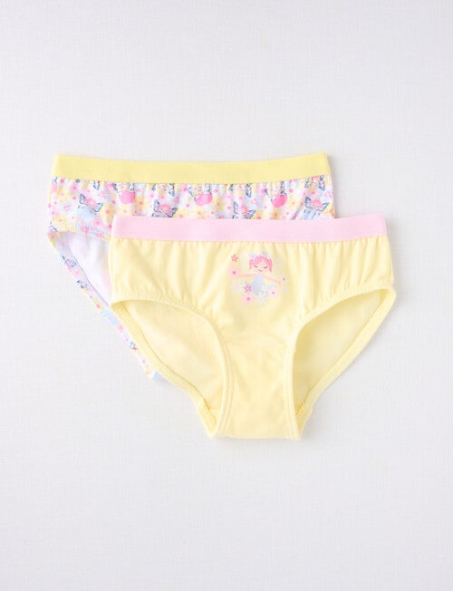 Blue Ink Fairy Floral Bikini Brief, 2-Pack, Yellow, 2-8 product photo