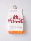 Blue Ink Daisy Boyleg Brief, 2-Pack, Chalk & Rosey, 4-14 product photo View 02 S