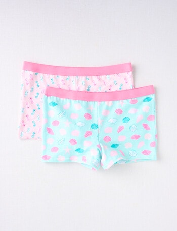 Blue Ink Seahorses Shortie, 2-Pack, Pink, 4-14 product photo
