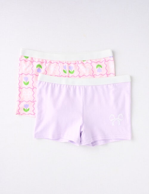 Blue Ink Tulips Shortie, 2-Pack, Lilac & Pink, 4-14 product photo