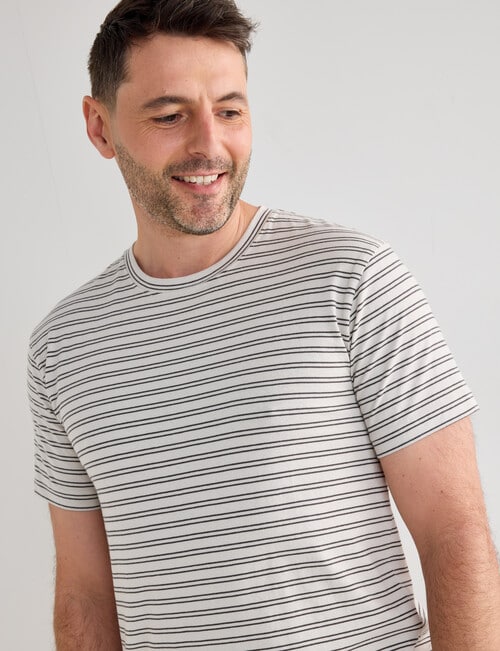 Chisel Ultimate Stripes Crew Tee, Bone product photo View 04 L