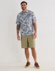 Kauri Trail Slub Print Short Sleeve Shirt, Denim product photo View 03 S
