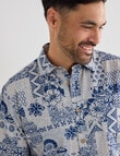Kauri Trail Slub Print Short Sleeve Shirt, Denim product photo View 04 S