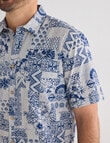 Kauri Trail Slub Print Short Sleeve Shirt, Denim product photo View 05 S