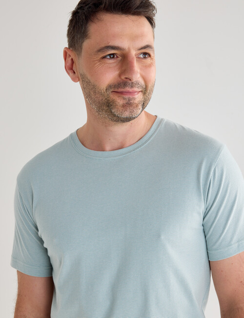Chisel Ultimate Stripes Crew Tee, Sea Green product photo View 04 L