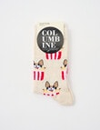 Columbine Crew Socks, Pupcorn, 4-11 product photo View 02 S