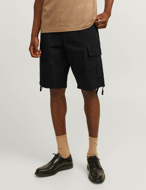 Jack & Jones Barkey Cargo Shorts, Black product photo View 03 L