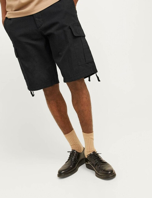Jack & Jones Barkey Cargo Shorts, Black product photo View 04 L