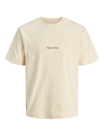 Jack & Jones Jorgramercy Embroidered Tee, Antique White product photo