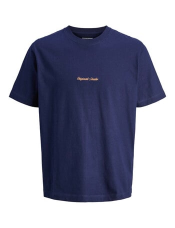 Jack & Jones Jorgramercy Embroidered Tee, Ocean Cavern product photo