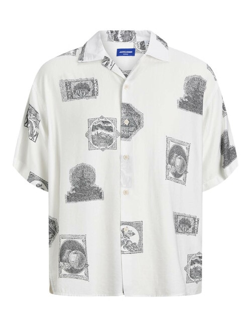 Jack & Jones Jorhramercy All Over Printed Resort Shirt, Cloud Dancer product photo