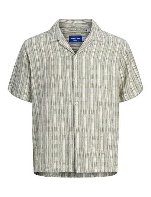 Jack & Jones Luke Billyburg Structure Shirt, Olive Drab product photo View 03 L