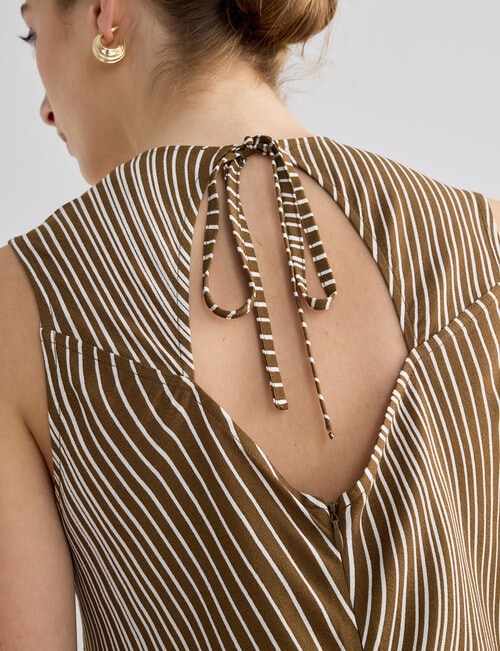 Mineral Este Bias Cut Printed Maxi Dress, Olive product photo View 05 L