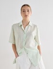 Mineral Solange Printed Boxy Shirt, Mint product photo