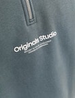 Jack & Jones Quarter Zip Vesterbro Sweater, Stormy Weather product photo View 06 S