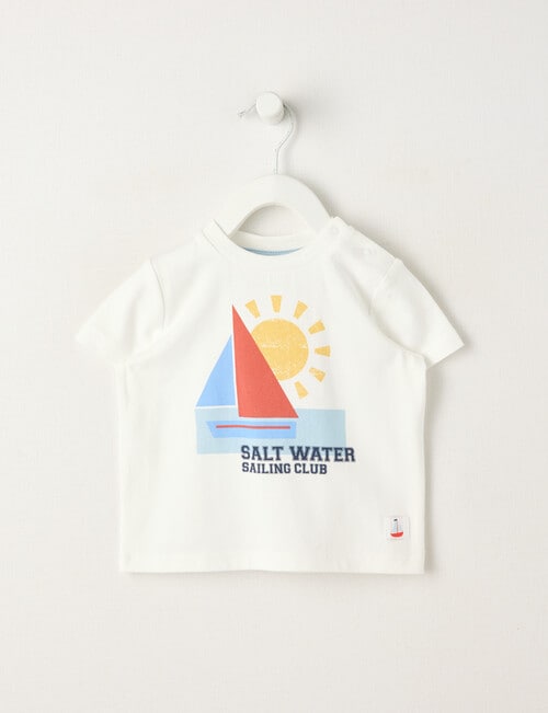 Teeny Weeny Boat Short Sleeve Tee, White product photo