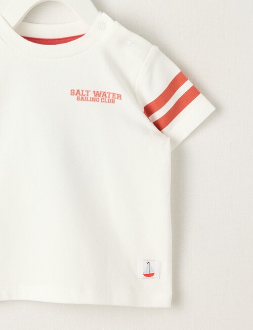 Teeny Weeny Short Sleeve Tee, White & Red Stripe product photo View 03 L