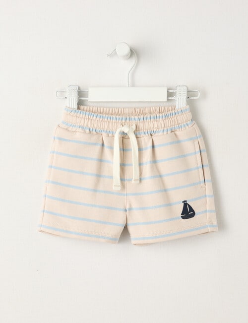 Teeny Weeny Stripe Knit Short, Blue & Stone product photo