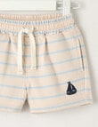 Teeny Weeny Stripe Knit Short, Blue & Stone product photo View 03 S