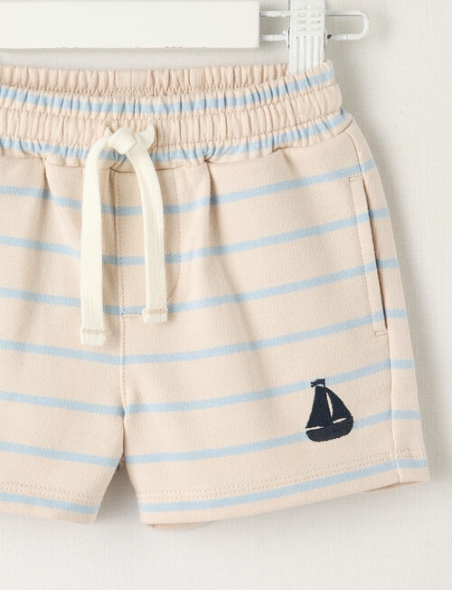 Teeny Weeny Stripe Knit Short, Blue & Stone product photo View 03 L