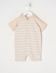 Teeny Weeny Stripe Romper, Stone & Blue product photo