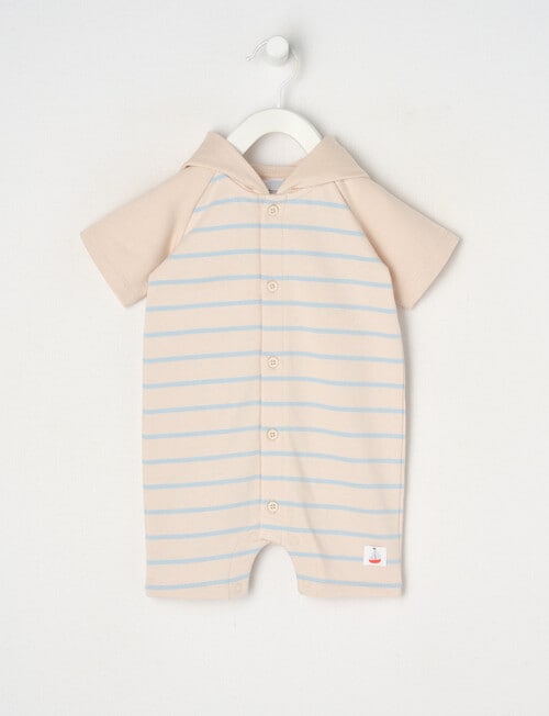 Teeny Weeny Stripe Romper, Stone & Blue product photo