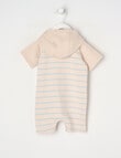 Teeny Weeny Stripe Romper, Stone & Blue product photo View 02 S