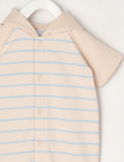 Teeny Weeny Stripe Romper, Stone & Blue product photo View 03 L