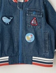 Teeny Weeny Bomber Jacket, Denim Blue product photo View 02 S