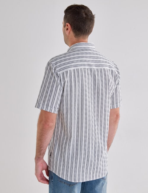 Chisel Stripe Textured Short Sleeve Shirt, White product photo View 02 L