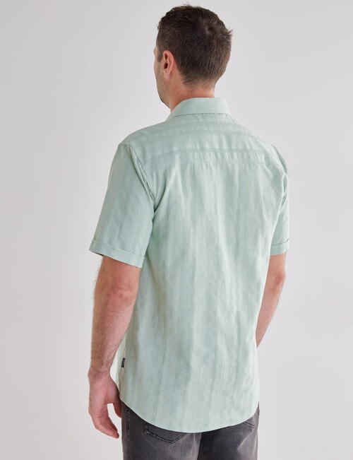Chisel Self Stripe Short Sleeve Shirt, Aqua product photo View 02 L
