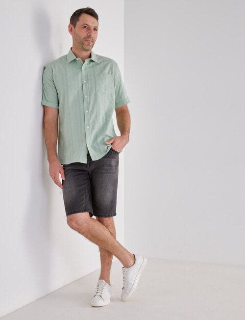 Chisel Self Stripe Short Sleeve Shirt, Aqua product photo View 03 L