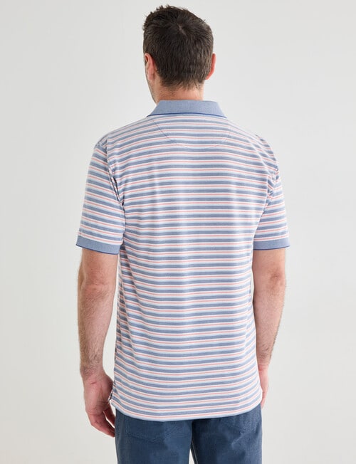 Chisel Narrow Stripe Short Sleeve Polo Shirt, Peach product photo View 02 L