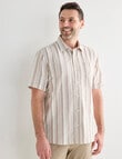 Chisel Stripe Short Sleeve Shirt, Tan product photo View 04 S