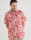Chisel Short Sleeve Shirt, Red Print product photo