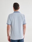 Chisel Narrow Stripe Short Sleeve Polo Shirt, Denim product photo View 02 S