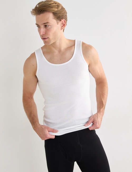 Chisel Cotton Singlet, 3-Pack, White product photo