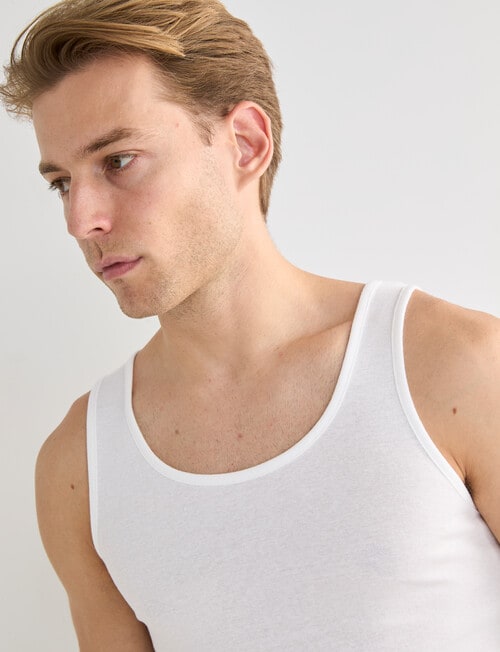 Chisel Cotton Singlet, 3-Pack, White product photo View 04 L