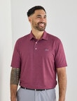Greg Norman Mini Abstract Spread Short Sleeve Polo Shirt, Grape Wine product photo