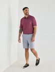Greg Norman Mini Abstract Spread Short Sleeve Polo Shirt, Grape Wine product photo View 03 S